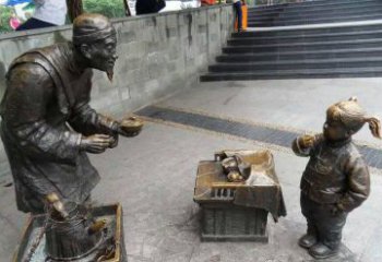 广西小女孩铜雕，古朴优雅