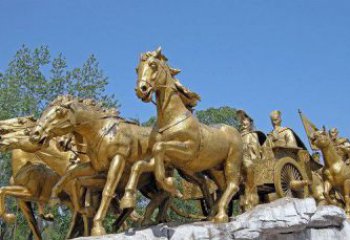广西中领雕塑：精美古典马车铜雕