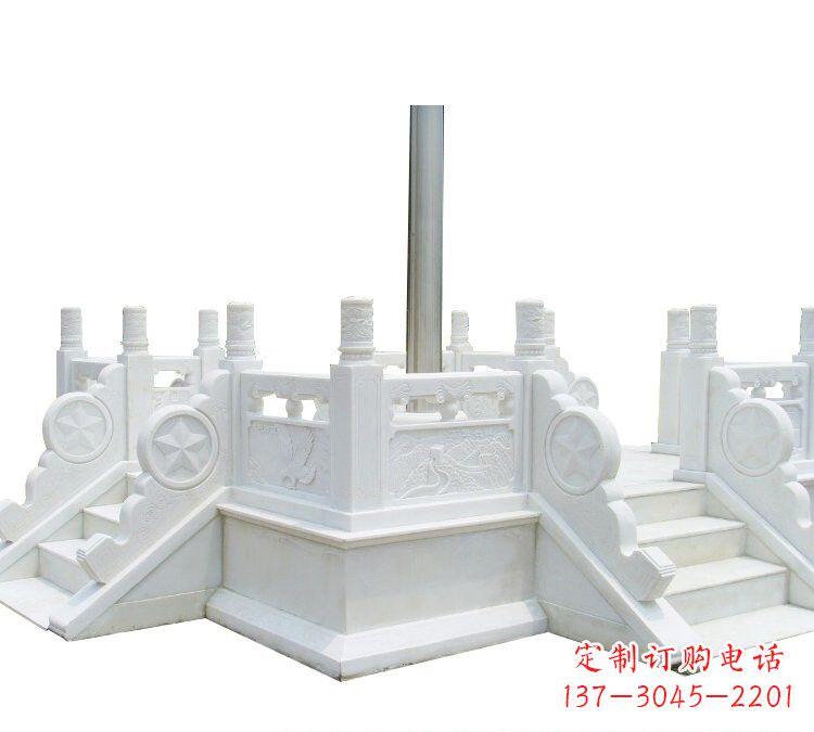广西汉白玉部队升旗台雕塑