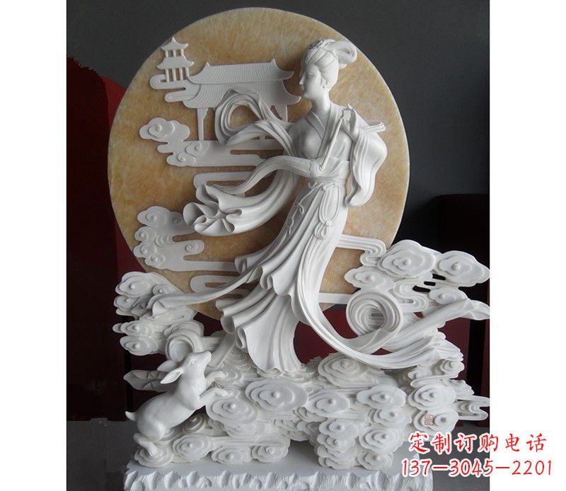 广西汉白玉嫦娥雕塑
