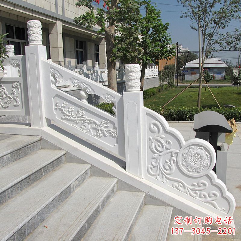 广西精美定制,汉白玉大理石栏板雕塑