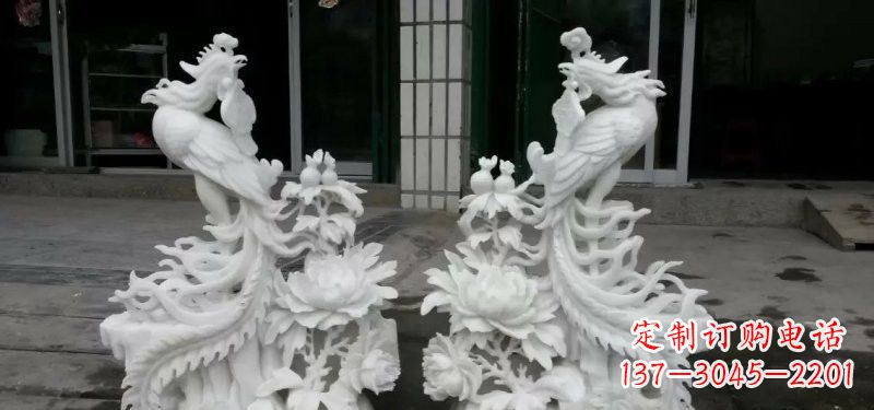 广西汉白玉凤凰雕塑