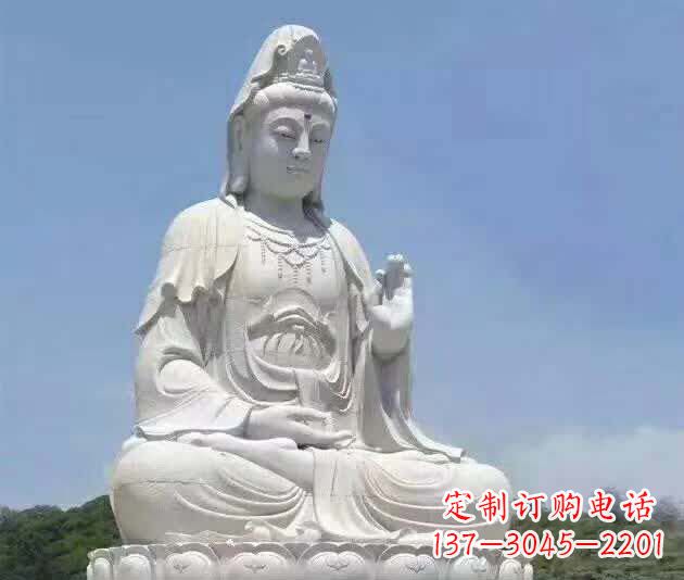 广西精致汉白玉观音雕塑