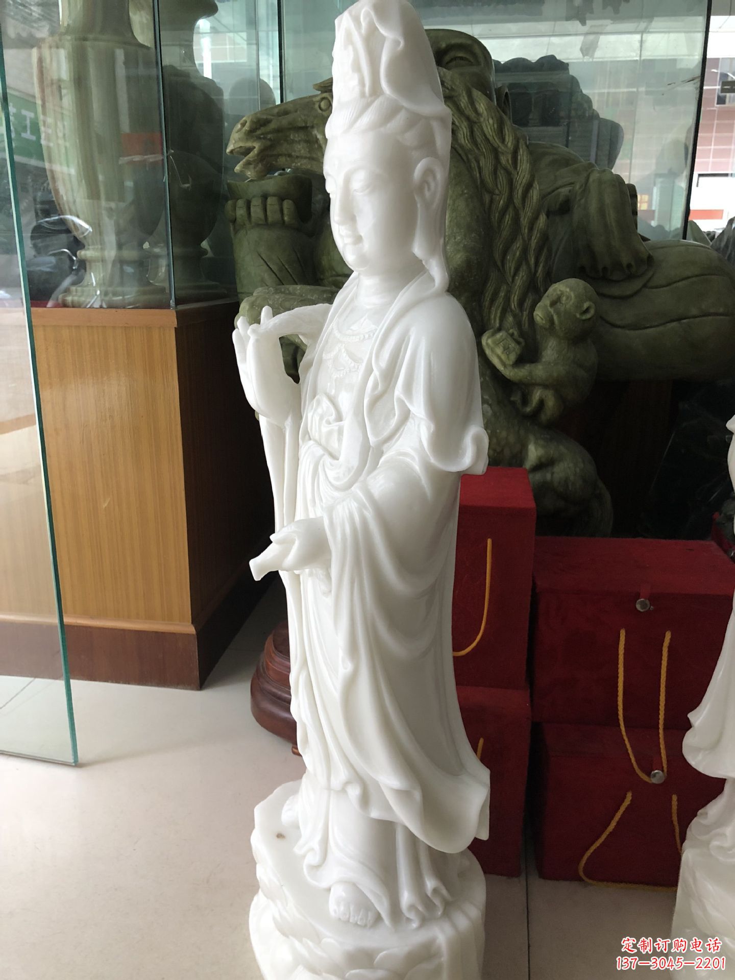 广西精美汉白玉观音菩萨雕塑