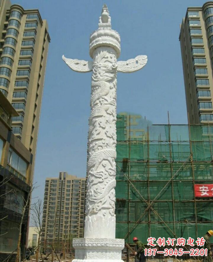广西汉白玉华表石雕