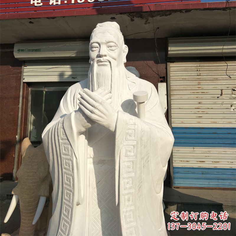 广西完美艺术——来自中领雕塑的汉白玉孔子雕像