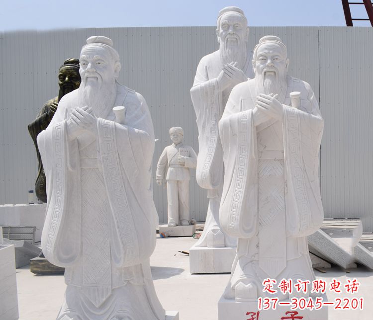 广西汉白玉孔子石雕——传承古代文明,流传着智慧