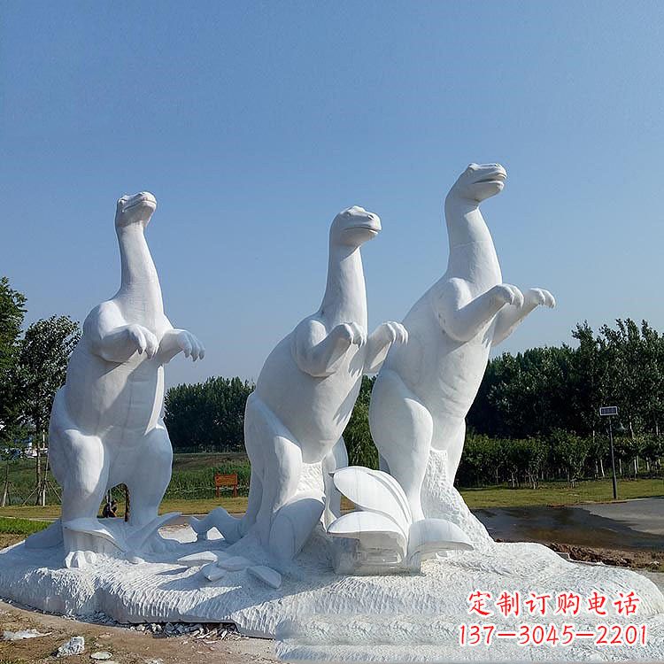 广西百年恐龙,白玉雕塑景观邀您共赏