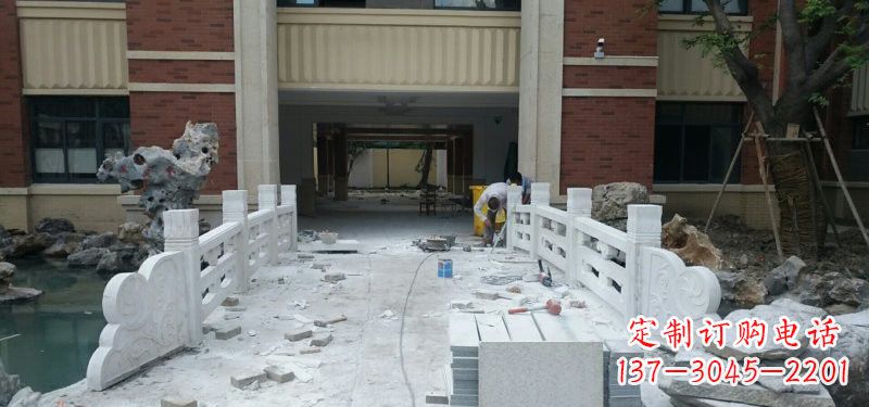 广西汉白玉栏板安装雕塑