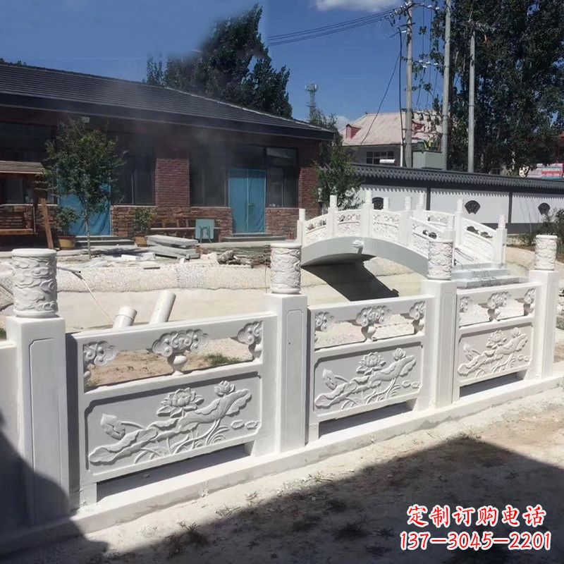 广西汉白玉精美手工栏板雕塑