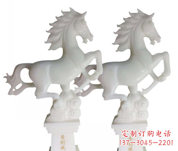 广西汉白玉马雕塑,以自然质朴大气