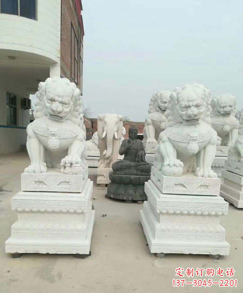 广西精美狮子雕塑,复古典雅高贵