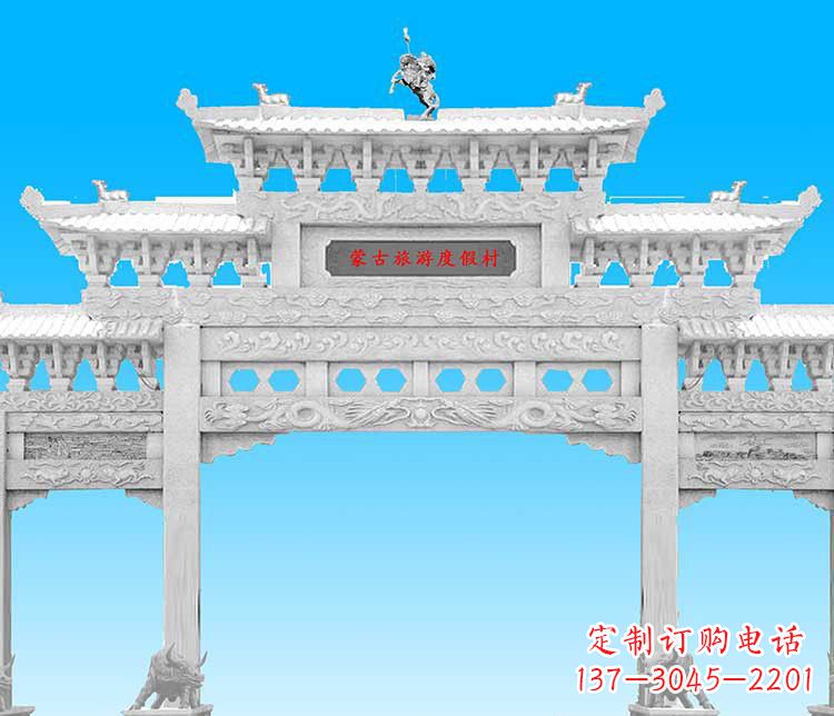 广西汉白玉牌楼雕塑