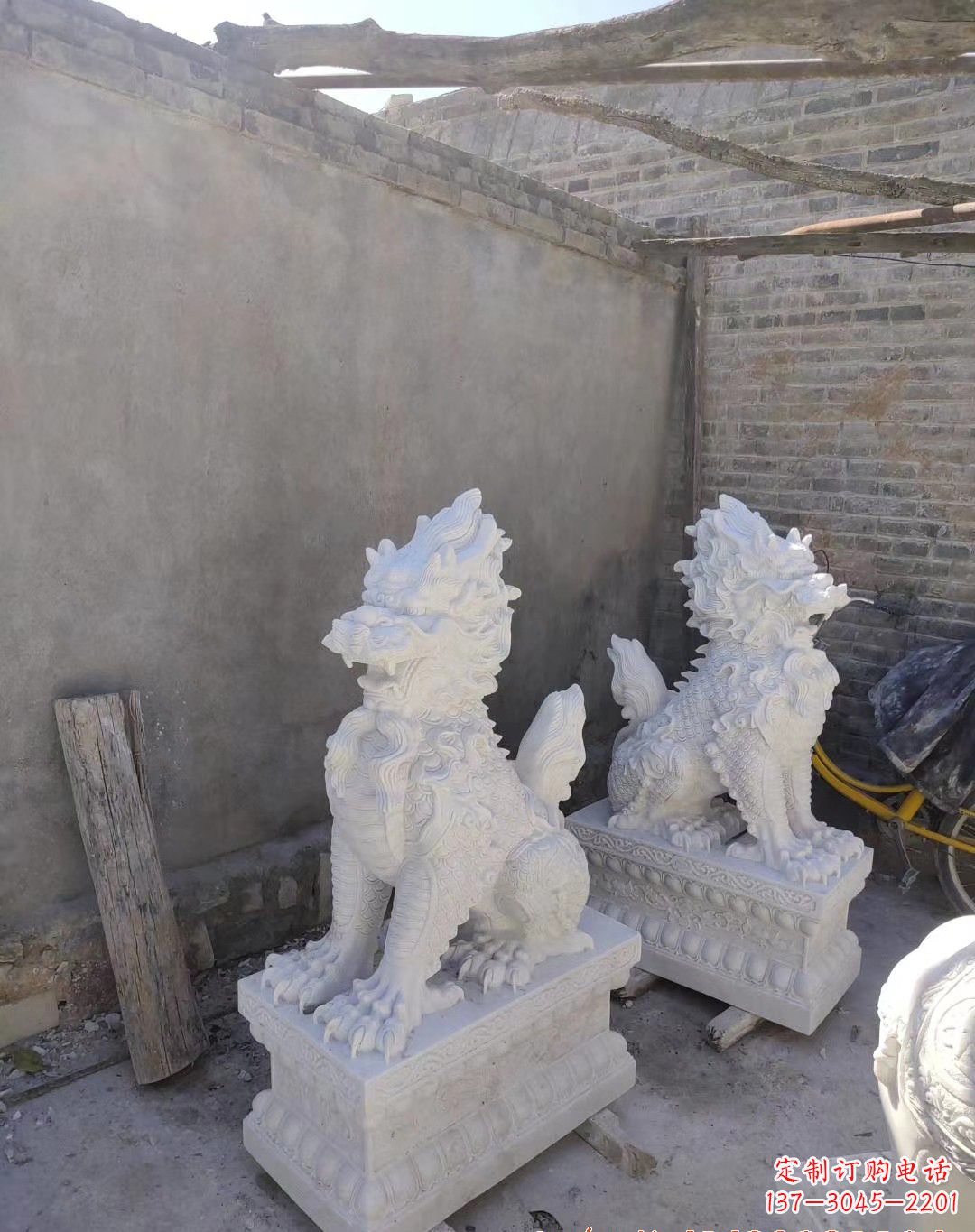 广西汉白玉麒麟雕塑
