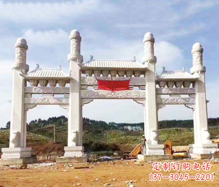 广西精美白玉牌坊石雕,品质缔造传世绝品