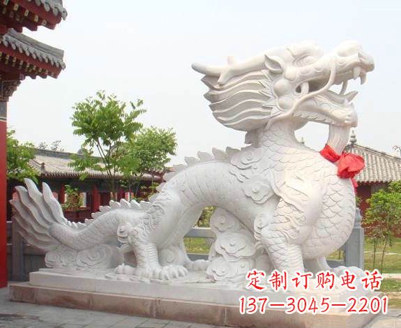 广西汉白玉生肖龙雕,精致传承岁月之美