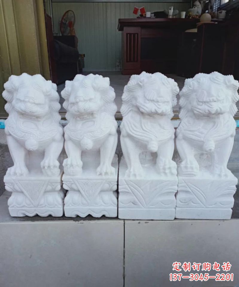 广西汉白玉狮子雕塑1