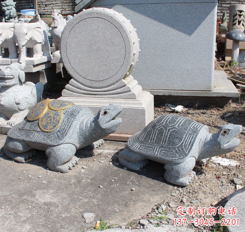广西质朴弥足细节的乌龟雕塑