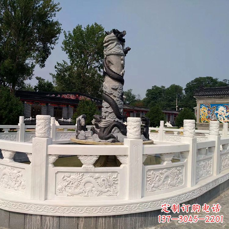 广西汉白玉石雕刻护栏,精美而别致