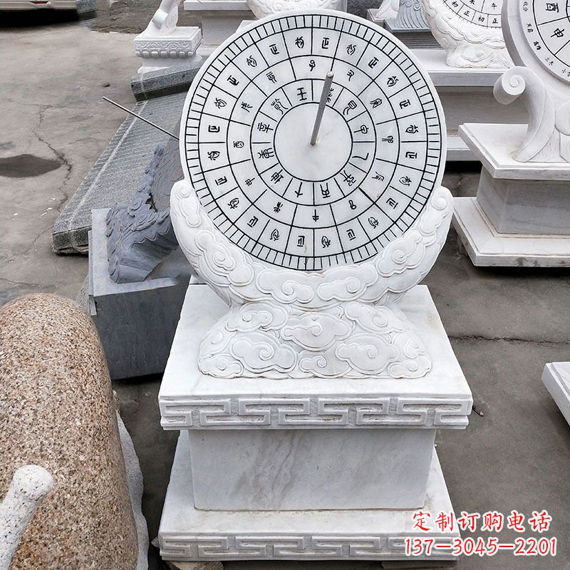 广西汉白玉石日晷雕塑,专属的精美记忆