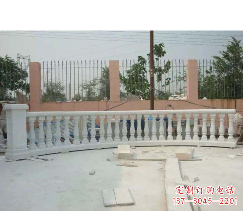 广西精致白玉石栏杆雕塑