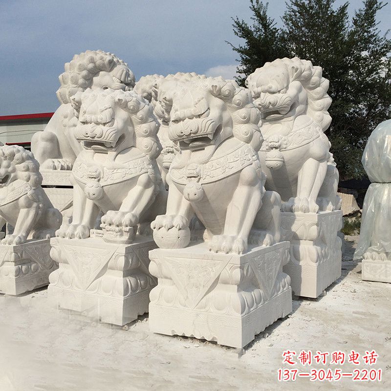 广西历史悠久的汉白玉狮子雕塑