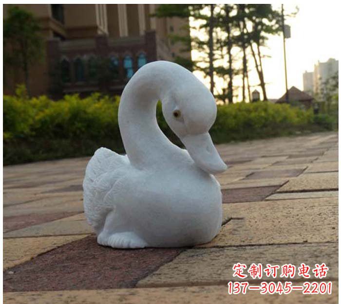 广西汉白玉天鹅石雕塑,精美瑰丽