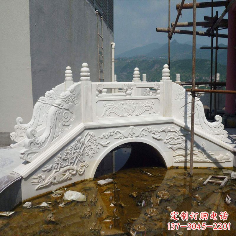 广西汉白玉庭院装饰石桥雕塑