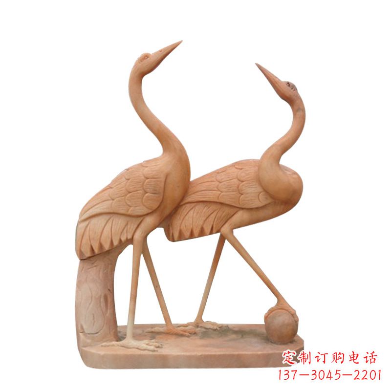广西汉白玉仙鹤雕塑