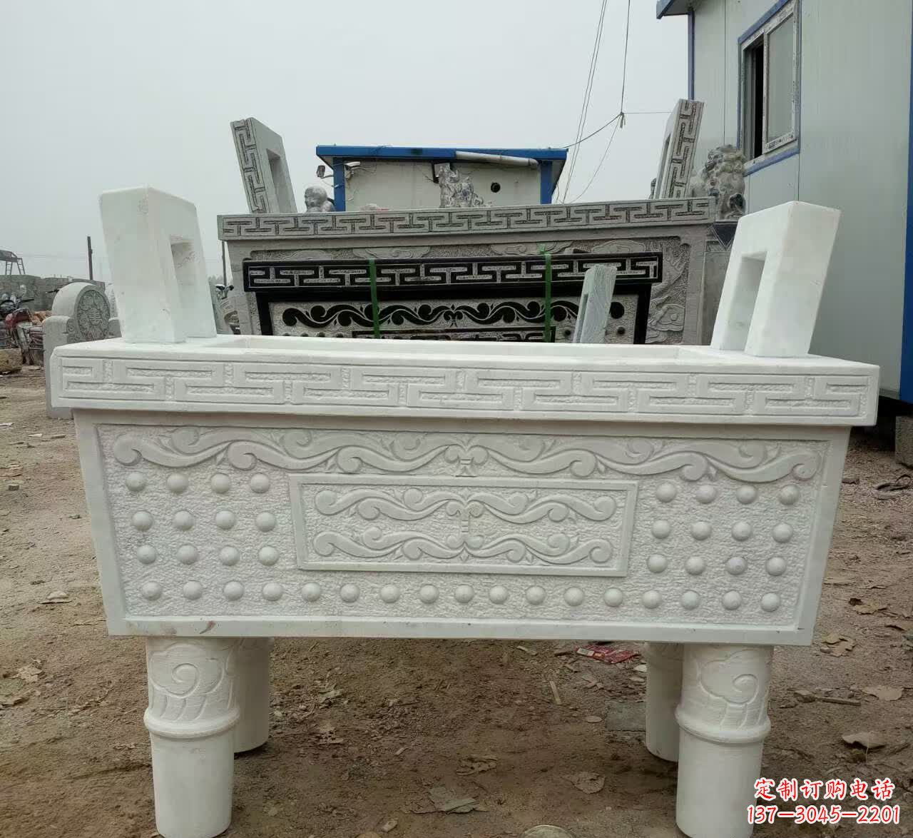 广西汉白玉香炉石雕 (2)