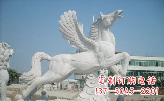 广西精美祥云飞马石雕,古朴大气