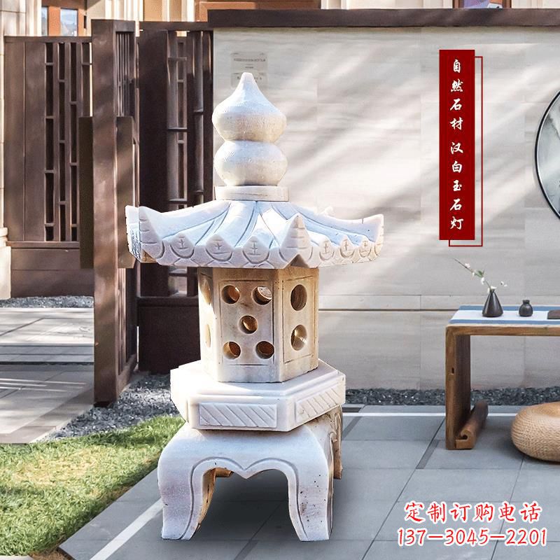 广西中领雕塑-经典经典汉白玉灯笼园林雕塑