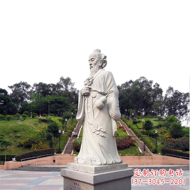 广西张仲景石雕雕塑,精工细作,传承古代文化