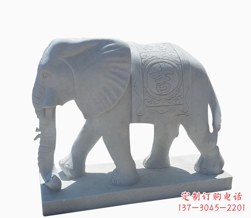 广西汉白玉招财动物大象