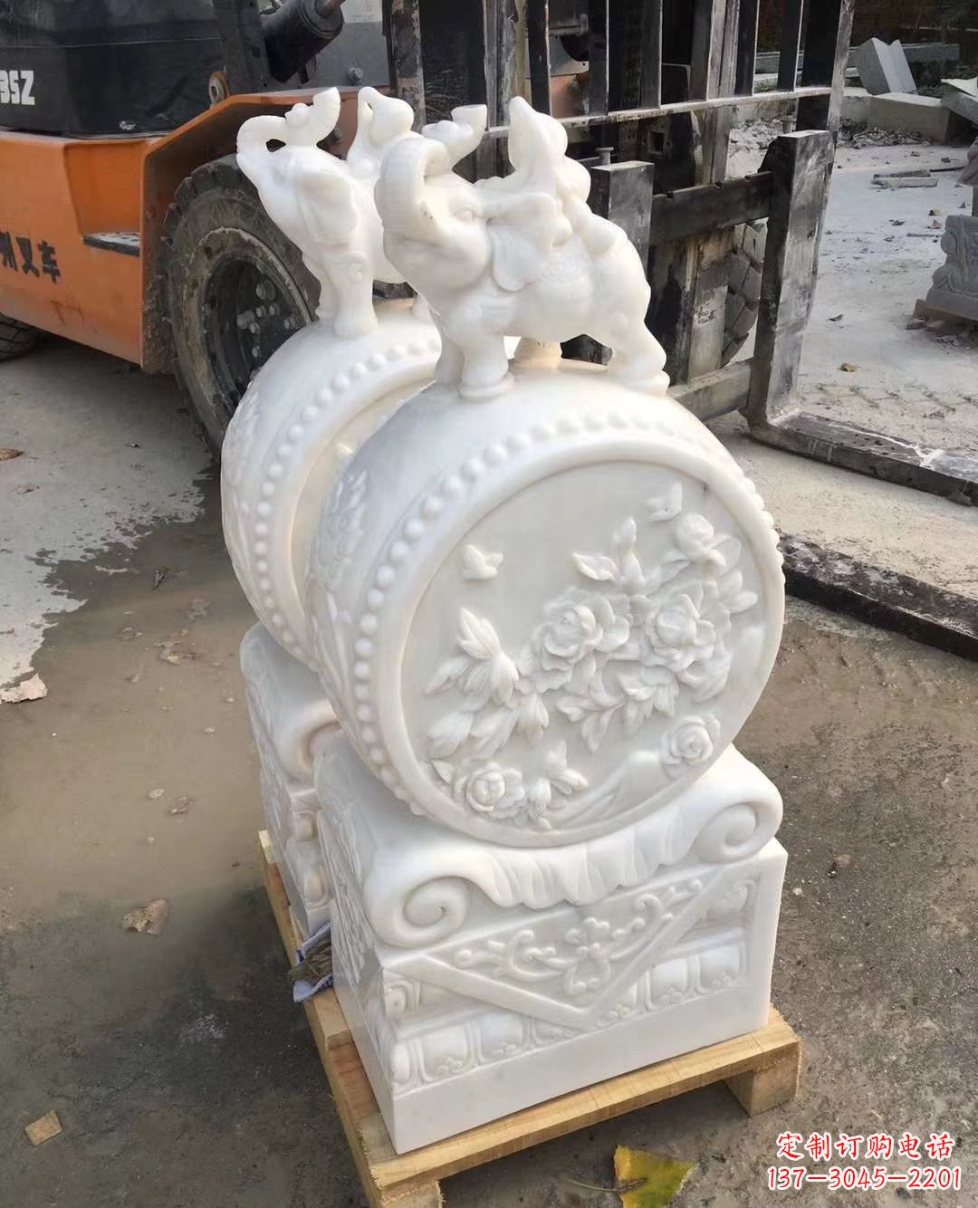 广西精致小象招财石门墩,树立你的百年吉祥