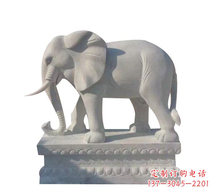 广西汉白玉镇宅大象石雕