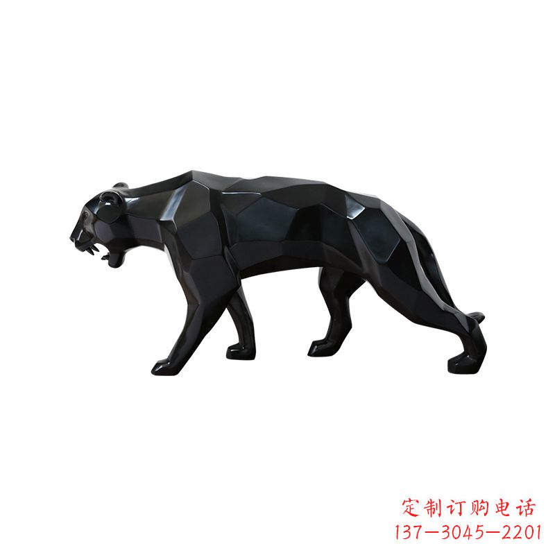 广西黑色魅力,豹子玻璃钢雕塑