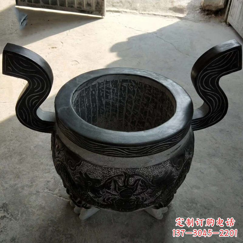 广西中领雕塑:非凡的黑色石头香炉雕塑