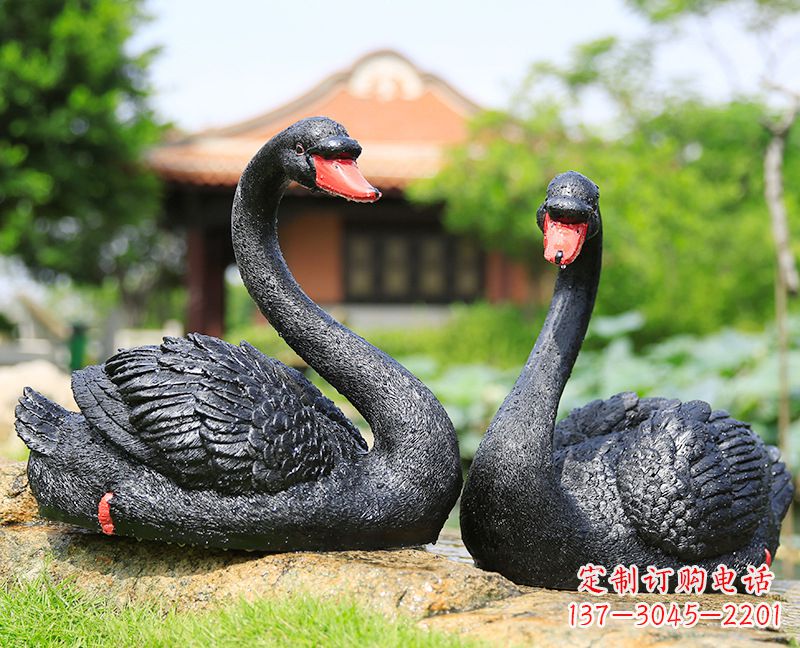 广西黑天鹅玻璃钢仿真雕塑