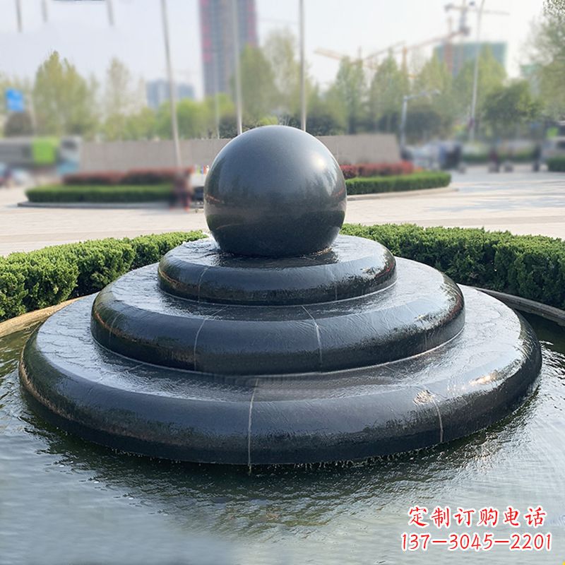 广西黑曜石风水球城市广场水景喷泉雕塑