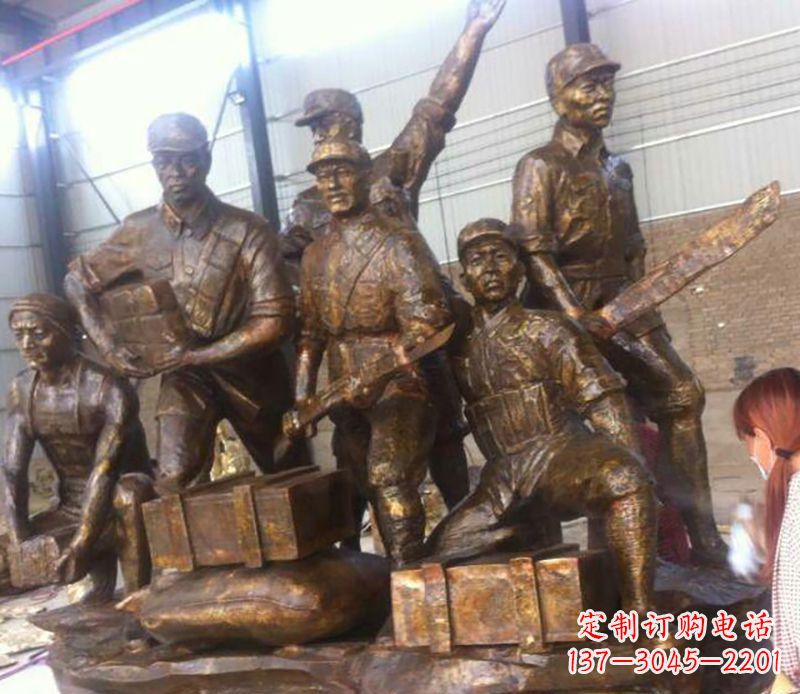 广西把热血历史纪念永久铸就——红军雕塑