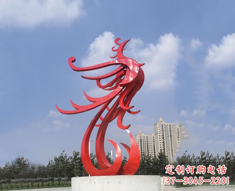 广西领雕塑凤凰户外园林广场景观动物雕塑