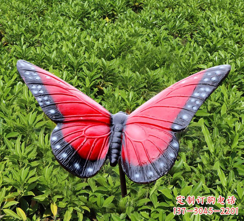 广西红色玻璃钢蝴蝶雕塑