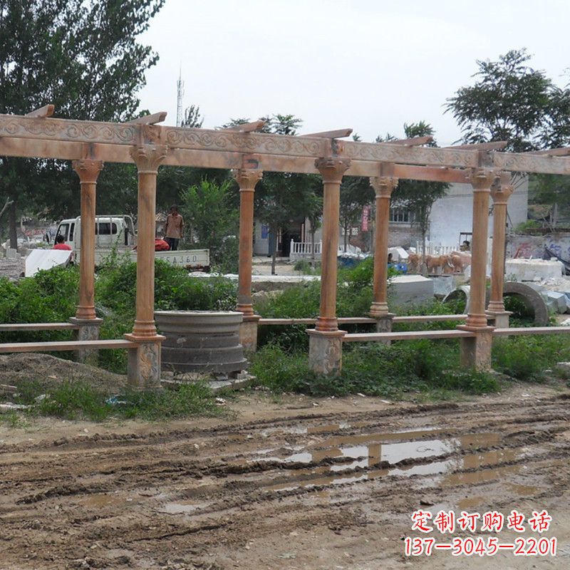 广西红色石雕长廊花架