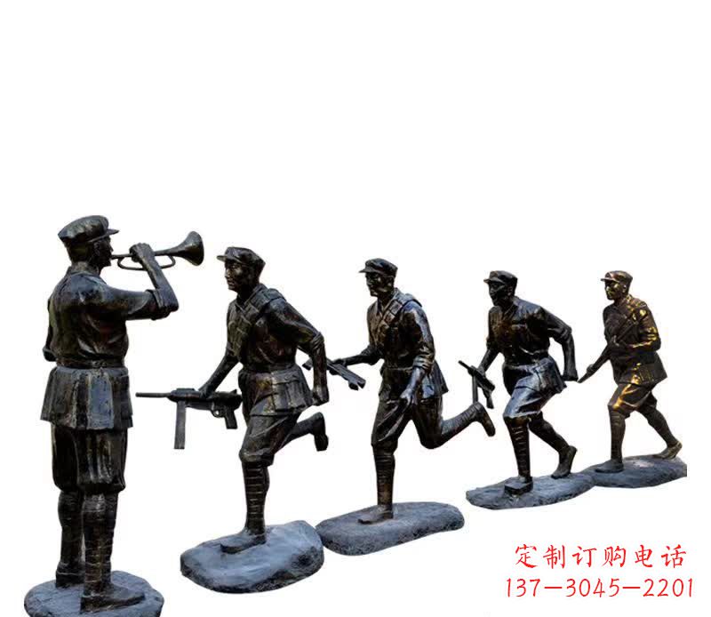 广西传承红色精神,红军铜雕震撼人心