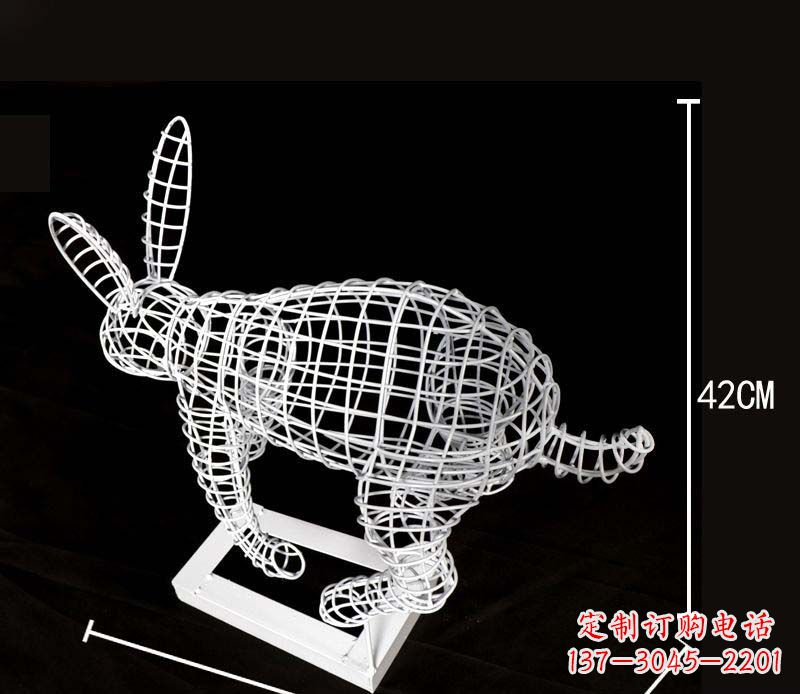 广西全新上市!不锈钢镂空兔子雕塑