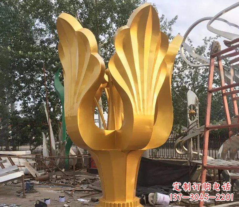 广西精美紫荆花不锈钢雕塑