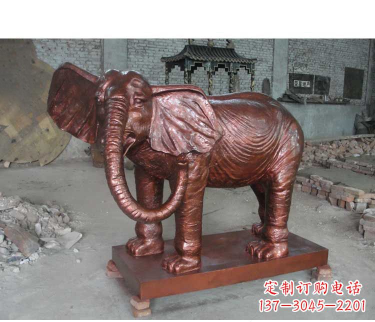 广西户外大象动物铜雕塑