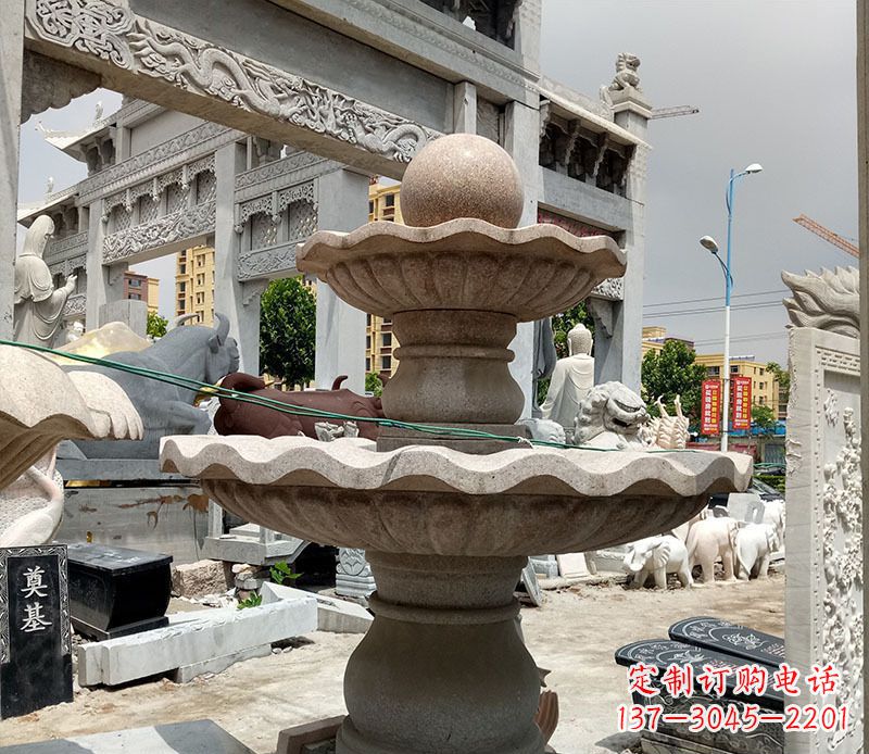 广西户外多层喷泉石雕 (4)