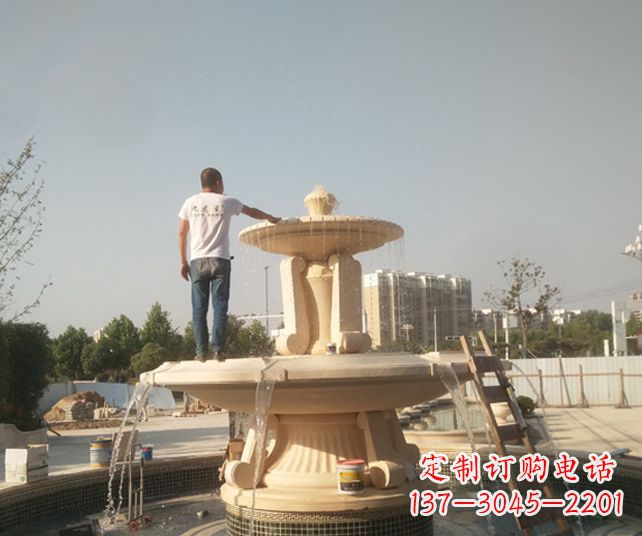 广西艺术喷泉石雕,实现室外屋顶空间美化